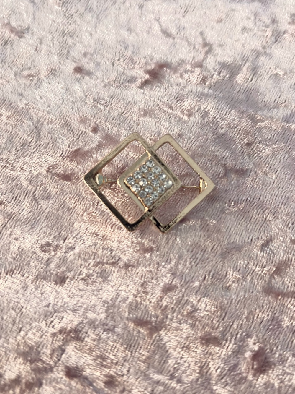 Gold Geometric Square Pin Brooch